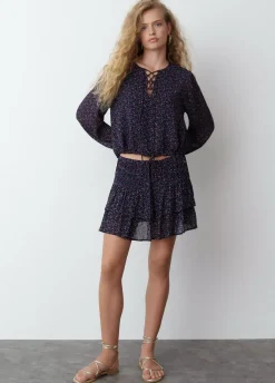 Blusa Tiras Cruzadas Estampada-Brownie Spain Clearance