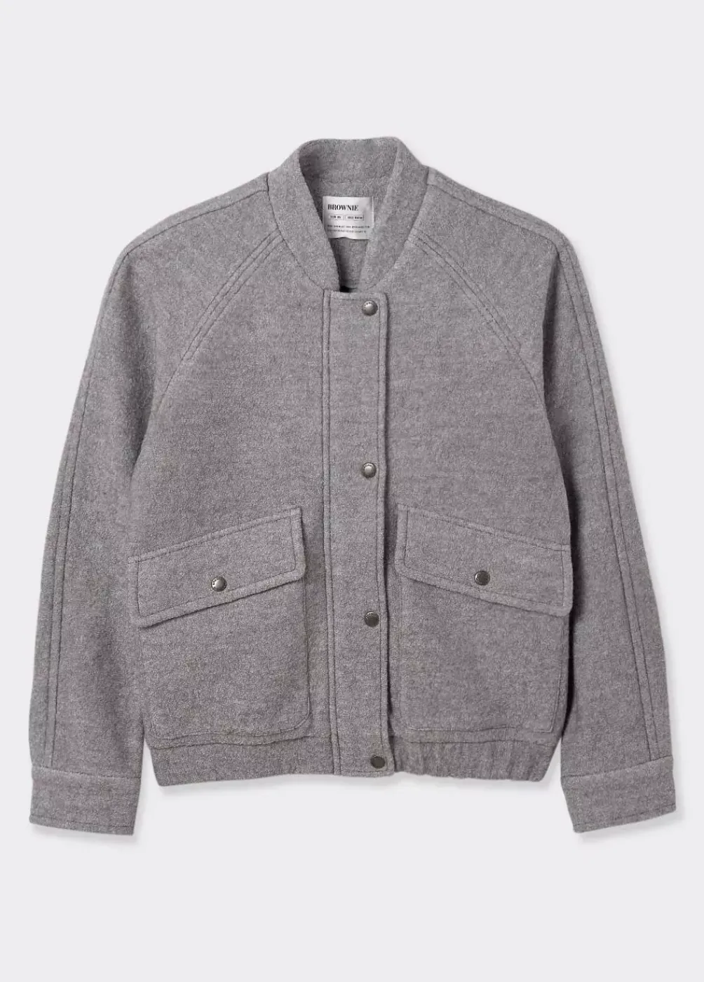Bomber Bolsillos Delanteros Con Lana-Brownie Spain Discount