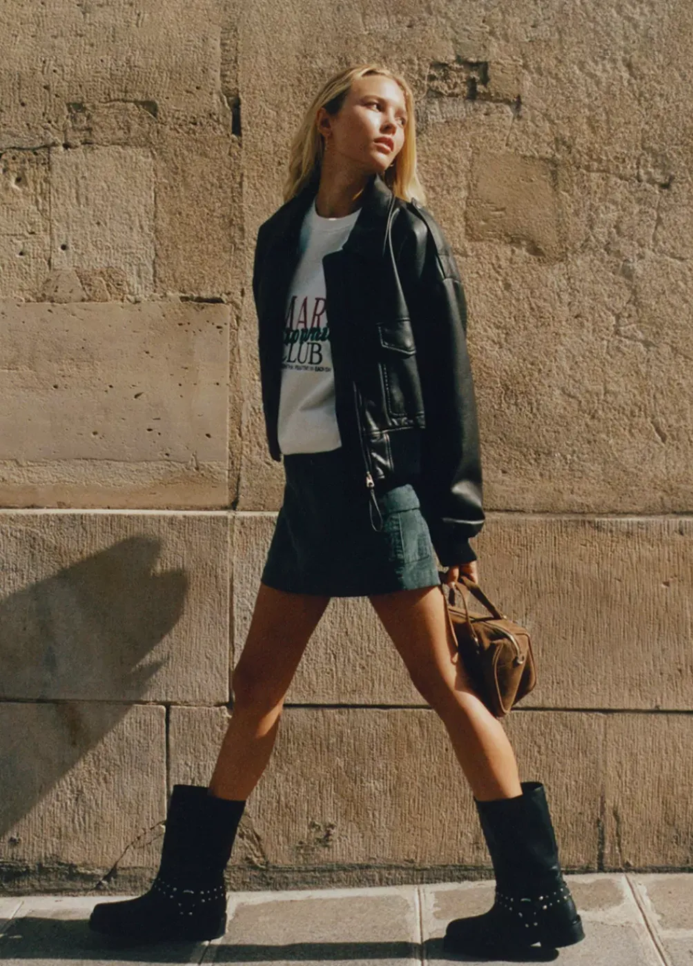 Bota Biker Tachas Punta Cuadrada Piel-Brownie Spain Clearance