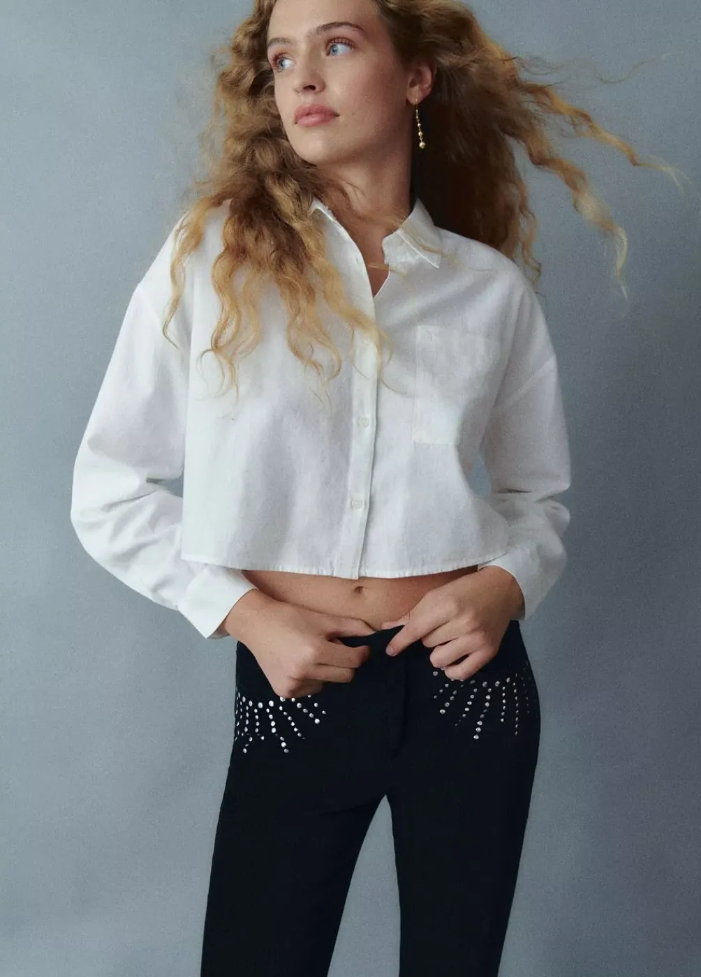 Camisa Cropped Lisa Bolsillo-Brownie Spain Best