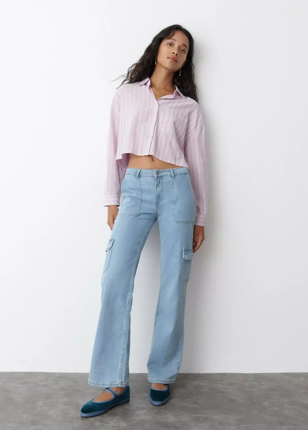 Camisa Cropped Rayas-Brownie Spain Discount