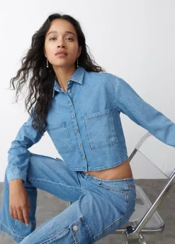Camisa Denim Cropped-Brownie Spain Sale