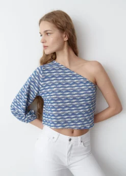 Camiseta Asimetrica Hilo Metalizado-Brownie Spain Discount