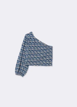 Camiseta Asimetrica Hilo Metalizado-Brownie Spain Discount