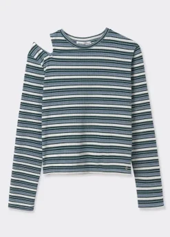 Camiseta Rayas Cut Out-Brownie Spain Clearance