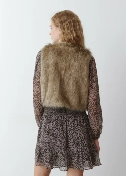 Chaleco Cropped Efecto Pelo-Brownie Spain Online