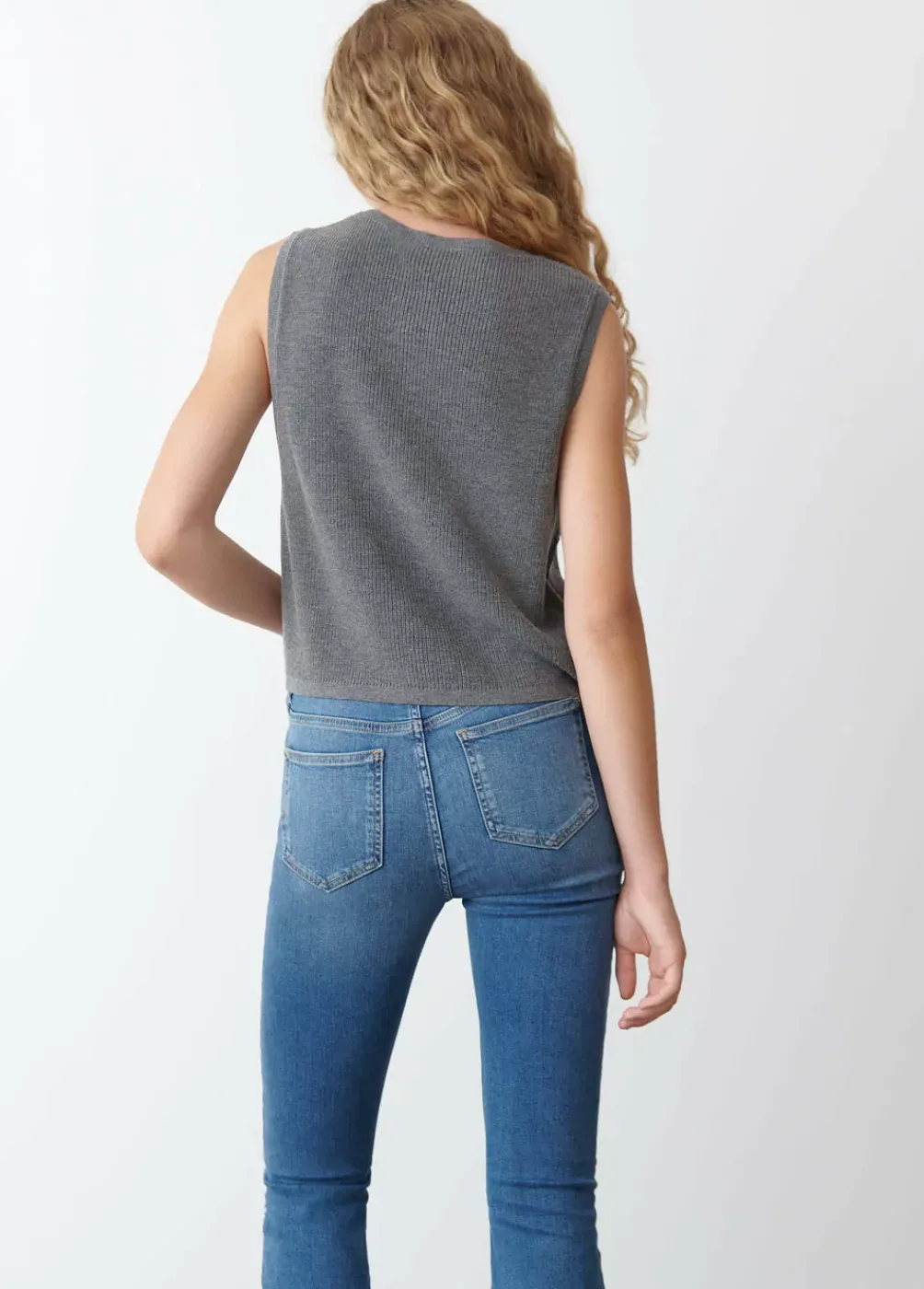 Chaleco Cuello Redondo Punto-Brownie Spain Fashion