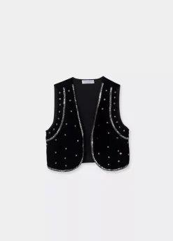 Chaleco Terciopelo Pedreria-Brownie Spain Fashion