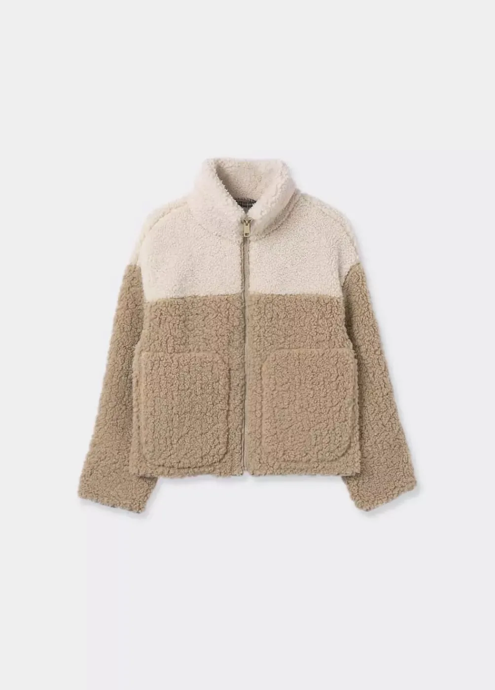 Chaqueta Polar Cremallera Contraste-Brownie Spain Discount