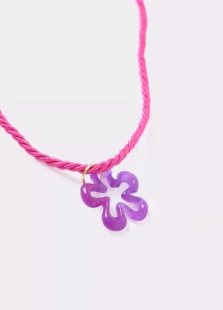 Collar Algodon Flor Resina-Brownie Spain Fashion