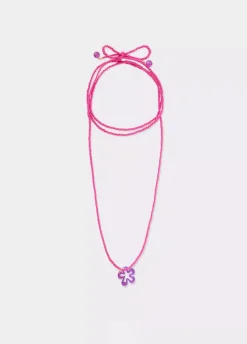 Collar Algodon Flor Resina-Brownie Spain Fashion
