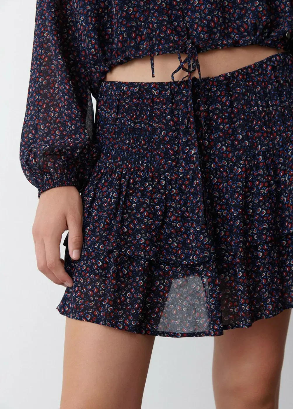 Falda Mini Jaretas Estampado-Brownie Spain Best