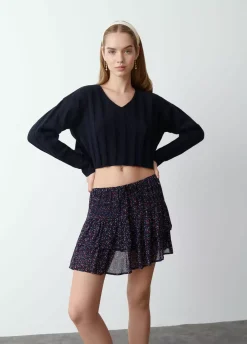 Jersey Cropped Cuello Pico-Brownie Spain Sale