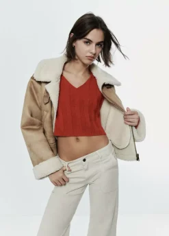 Jersey Cropped Cuello Pico-Brownie Spain Hot