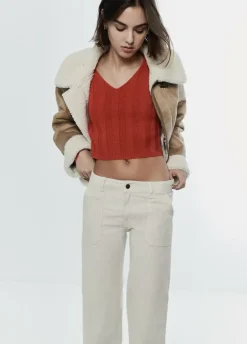 Jersey Cropped Cuello Pico-Brownie Spain Hot