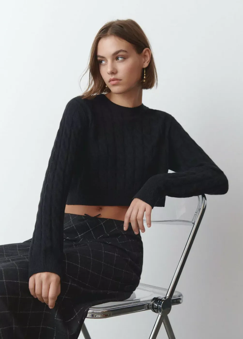 Jersey Cropped Trenzas-Brownie Spain Hot