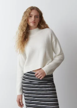 Jersey Cuello Alto Cropped Crudo-Brownie Spain Clearance