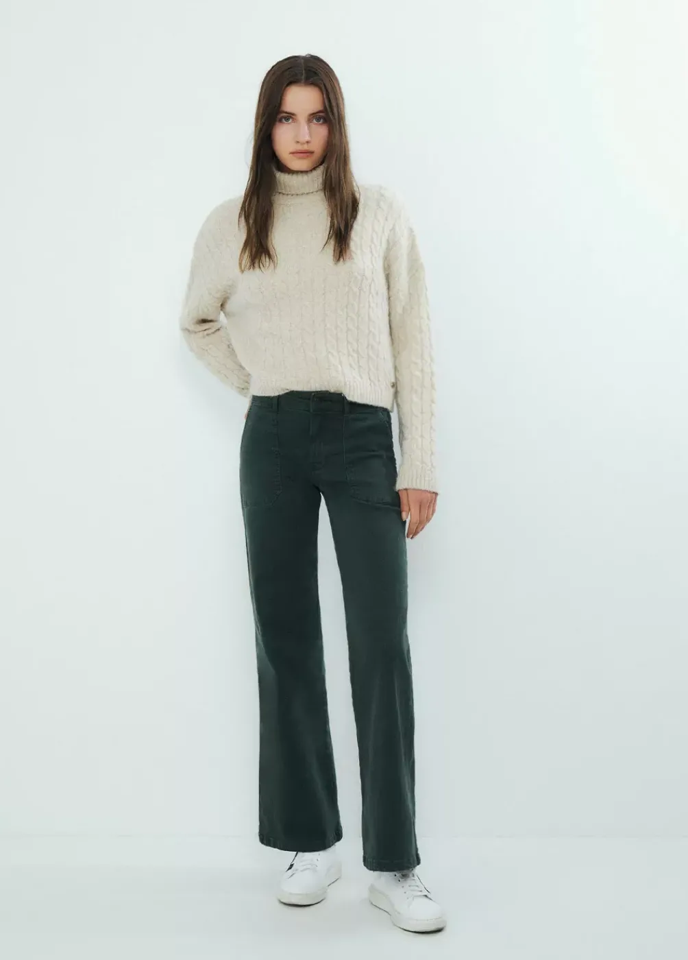 Pantalon Culotte Con Bolsillos Frontales-Brownie Spain Discount