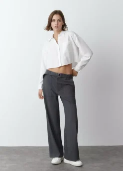 Pantalon Recto Con Cinturon-Brownie Spain Sale