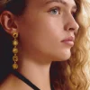 Pendientes Largos Cinco Soles-Brownie Spain Clearance