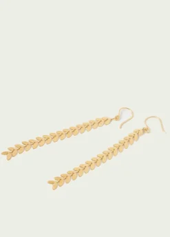 Pendientes Largos Hojitas-Brownie Spain Discount