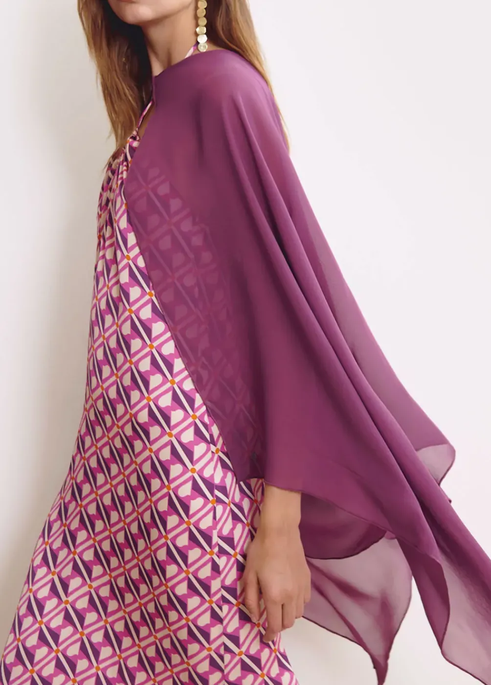 Shawl Liso Berenjena-Brownie Spain Fashion
