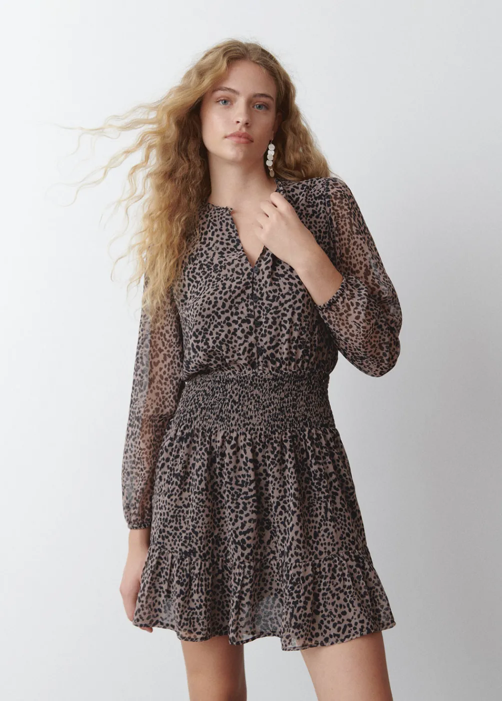 Vestido Corto Mancha Animal-Brownie Spain Best
