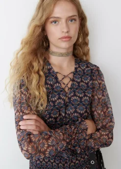 Vestido Engomado Estampado Indio-Brownie Spain Outlet